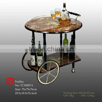 New Design Hotel Service Trolley With Big Wheels Wholesale