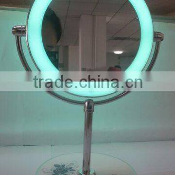 Desktop cosmetic makeup mirror with bluetooth speaker