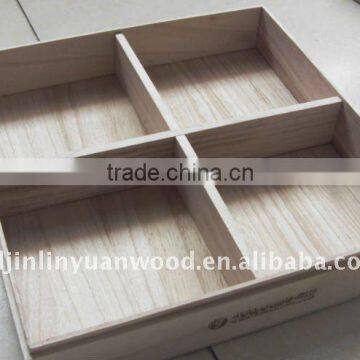 paulownia wooden tea box with compartment