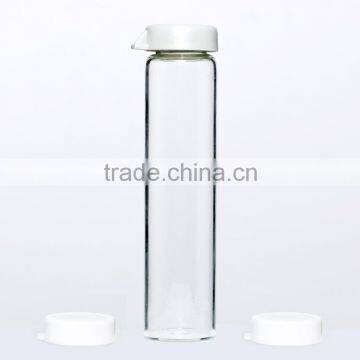 cheap price cylinder glass bottle with flip off cap