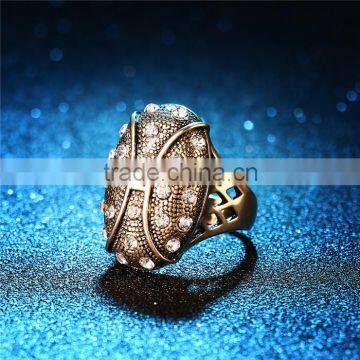 China Wholesale Cheap Jewelry Zinc Alloy Vintage Rhinestone Full Jewelled Fomger Ring photo-4