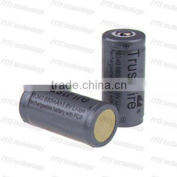 Trustfire 16340 880mah battery cell Rechargeable 16340 Li-ion 3.7V 880mAh TrustFire Battery Cell