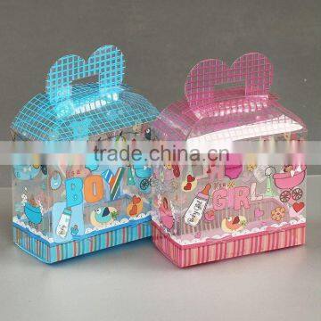 New design customized pp gift box with cut handle