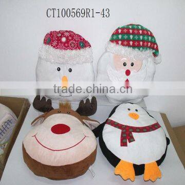 Christmas Character Plush Cushion Snowman Cushion Santa Claus Cushion, Moose Cushion, Penguin Cushion