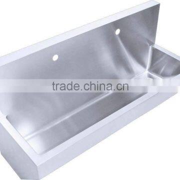 large kitchen stainless steel wash trough sink