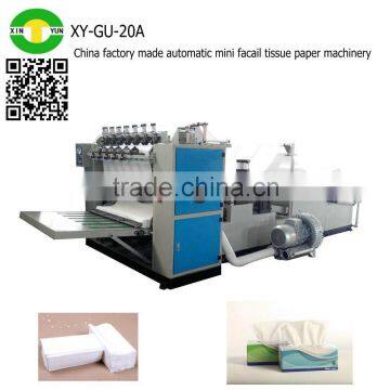 China factory made automatic mini facail tissue paper machinery