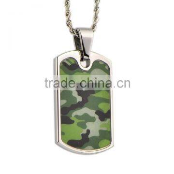 Popular Camouflage Stainless Steel Pendant 316L Camo Pendant