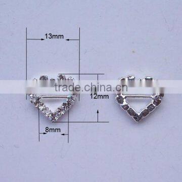 (M0188-8mm inner horizontal bar) heart rhinestone buckle,cute products