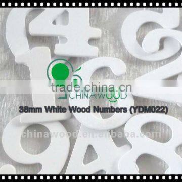 White Painted Wood Number Set 1.5" for classroom