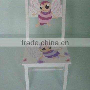 wooden white bee chair