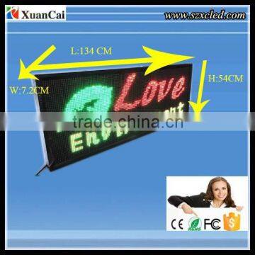 Indoor RGB P10- 48 X 128 dots LED advertising screen/LED message sign/Time/Date/Temperature/graphic etc