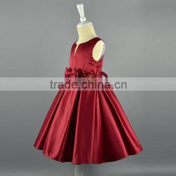 2016 Fashion Sleeveless Satin Bow Little Baby Girl Dress Party Wear Special Occasion Ball Gown Dress Children Costume photo-3