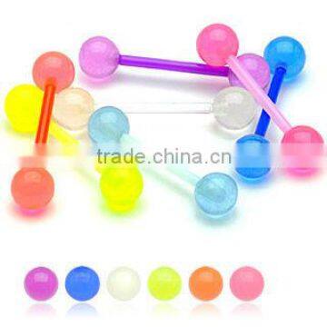 UV Acrylic Glow in the Dark Tongue Barbell Body Piercing Jewelry