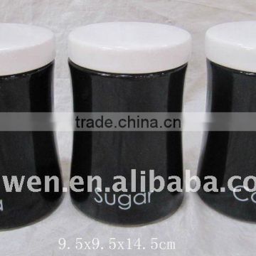 ceramic tea, coffee, sugar storage jar