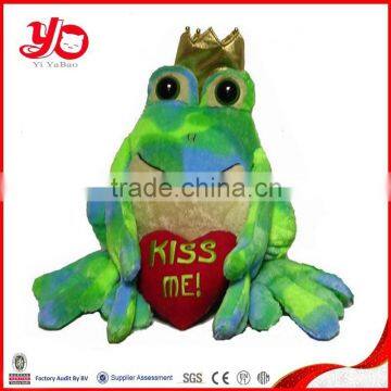 Attractive Design Stuffed Frog Toys for Valentine's Day, Green Frog Plush Toy photo-6