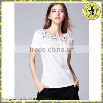 Young Girl Fitted Simple White Crop Tops Manufacturer China