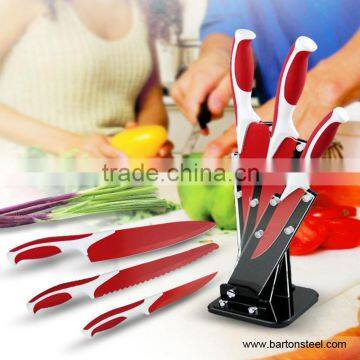 6pcs non stick coating stainless steel knife set