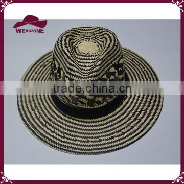 Fashion ladies straw hat straw panama hat with holes