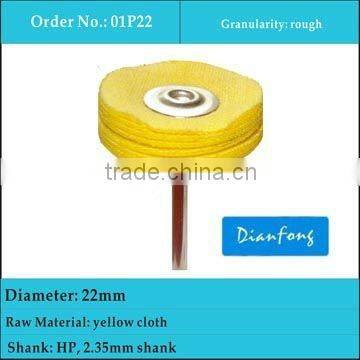 yellow cloth dental lab polishing brush