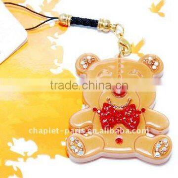 Wholesale Lovely Gift Bear Cellulose Mobilephone Chains