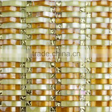 FoSHan factory Glass Mosaic with Arch Glass and Small Stone AG0015#