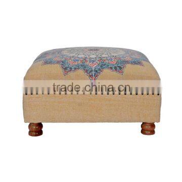 Natural Furnish Wooden Upholstery Ottoman