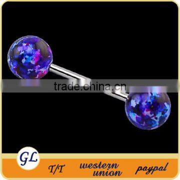 Colorful acrylic ball body jewelry industrial piercing barbell sizes