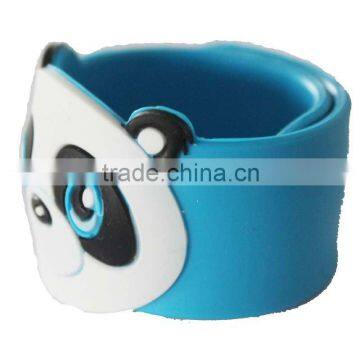 2013 the most popular high quality custom design panada silicone slap bracelet