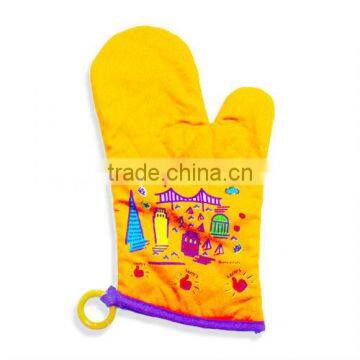 100% cotton printed oven mitts