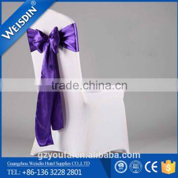 Wedding and party spandex chair cover with satin sash