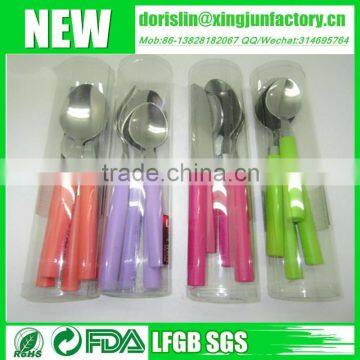 South America Hot Sale Green Handle Cutlery Set