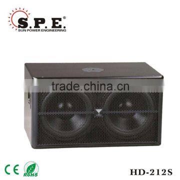 dual 12inch subwoofer high foam edge 1600w night club speaker HD-212S