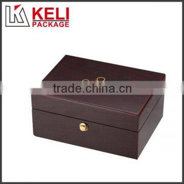 Wooden watch box with gold color lock