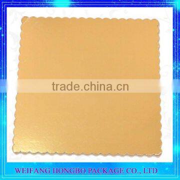 ISO Gold Silver PET Scalloped Cardboard Plate For Cake Base Decoration photo-2