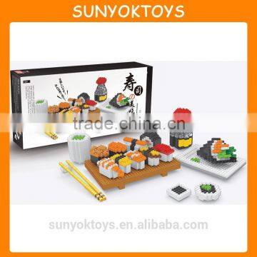 Kids Educational Toys Sushi Combo Mini DIY Plastic Building Blocks Toys