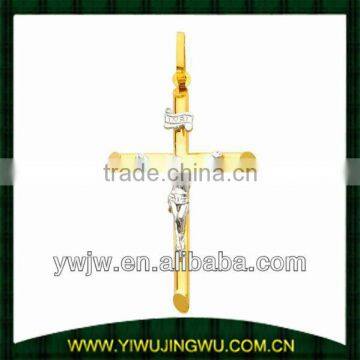 Classic Large 14K Two Tone Gold Crucifix Pendant