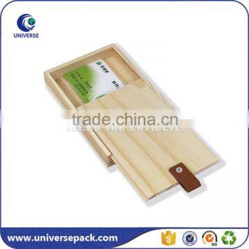 Nice fashionable business card wood box with leather puller                        
                                                                                Supplier's Choice