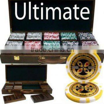 Ultimate Poker Chip Set with Walnut Case - 500 Piece