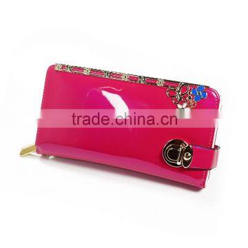 2015 New Fashion Lady Double Zipper Fency Mortise Lock Clutch photo-3