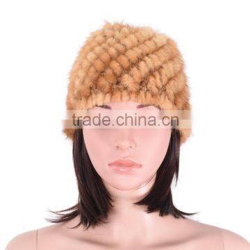 Winter fur hat for women mink fur hat knitted mink hat KZ140001