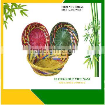 Oval handmade anycolor, bamboo basket with Elitegroup.