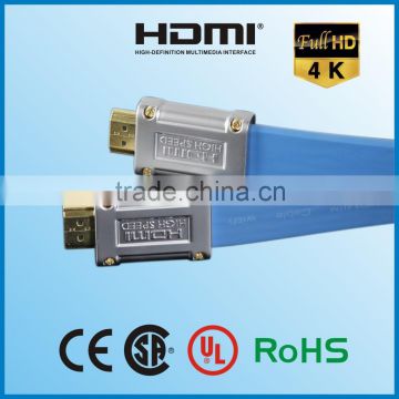 blue flat luxury hdmi cable with metal case