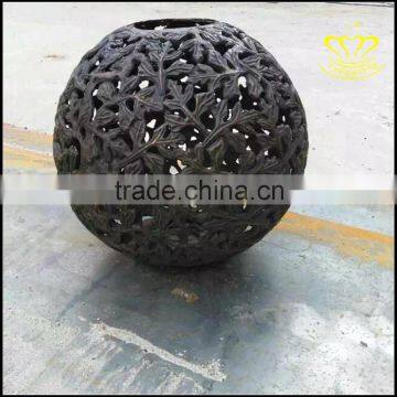 Upscale mall theme bronze sculpture square stainless steel hollow ball Art