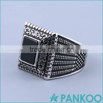 Wholesale Retro Top Tier Black Gems 925 Sterling Silver Rings Engagement Ring photo-2