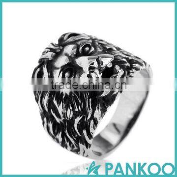 Pankoo Wholesale 2016 Animals Series of Retro Punk Tai Silver and Titanium Unisex Ring photo-3