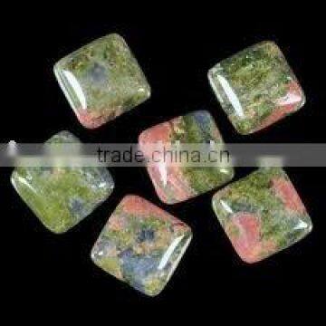 16mm square unakite gemstone cabochon