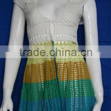 Sleeveless ladies fashion sweater hand making designs