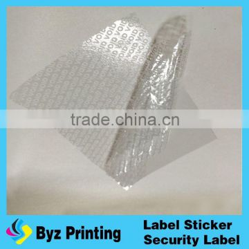 Security custom VOIDOPEN self adhesive Labels serial number label