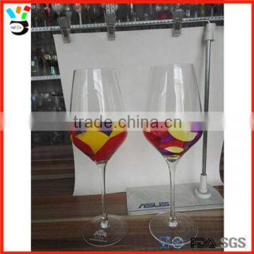 Personalized Color Logo Design High Stem Custom Painted Wine Glass