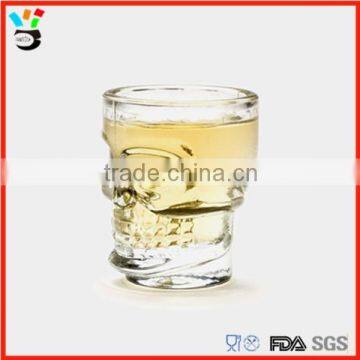 wholesale cheapest price clear glass skull shot glasses